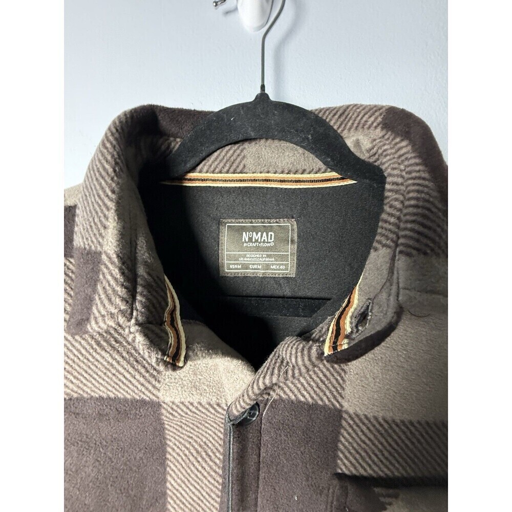 Nomad Shirt Mens Medium Flannel Long Sleeve Button Up Check Brown NWT - Picture 4 of 11